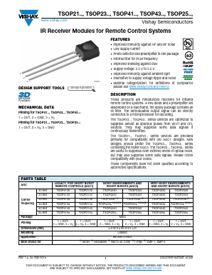 TSOP4140 Datasheet PDF Vishay Semiconductors