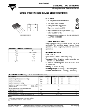 VSIB2020-E3/45 Datasheet PDF Vishay Semiconductors