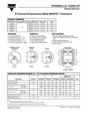 VP0300L Datasheet PDF Vishay Semiconductors