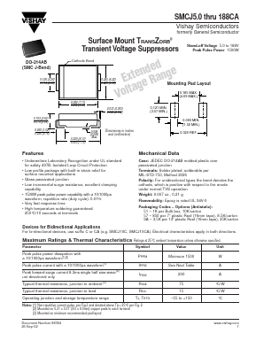 SMCJ110A Datasheet PDF Vishay Semiconductors