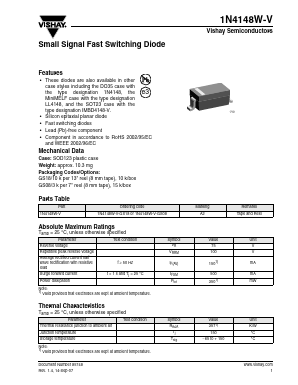 1N4148W-V Datasheet PDF Vishay Semiconductors