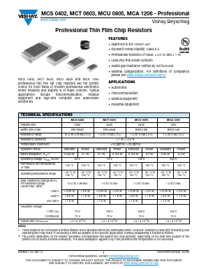 MCS04020C4641ZPW00 Datasheet PDF Vishay Semiconductors