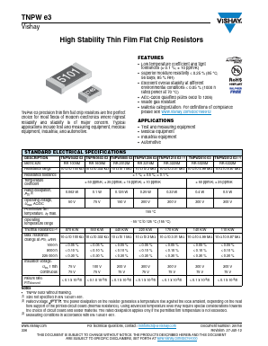 TNPW0402MFYTA Datasheet PDF Vishay Semiconductors