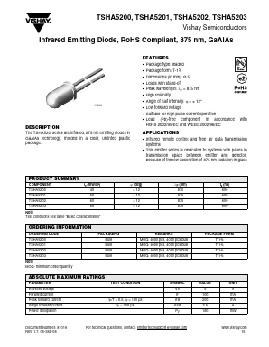 TSHA5201 Datasheet PDF Vishay Semiconductors