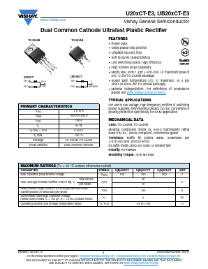 UB20DCT-E3-4W Datasheet PDF Vishay Semiconductors
