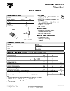 SIHFP450N-E3 Datasheet PDF Vishay Semiconductors