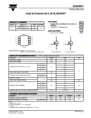 SI4900DY Datasheet PDF Vishay Semiconductors