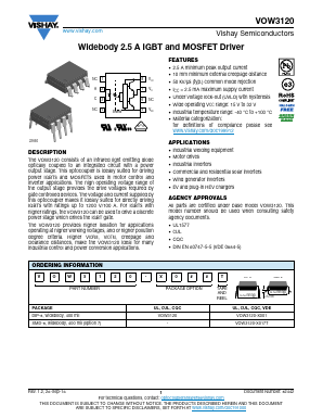 VOW3120 Datasheet PDF Vishay Semiconductors
