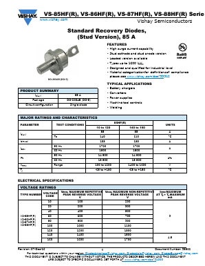 VS-85HF160 Datasheet PDF Vishay Semiconductors