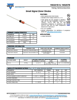 1N5221BTR Datasheet PDF Vishay Semiconductors