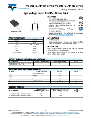 20ETS08FPPBF Datasheet PDF Vishay Semiconductors