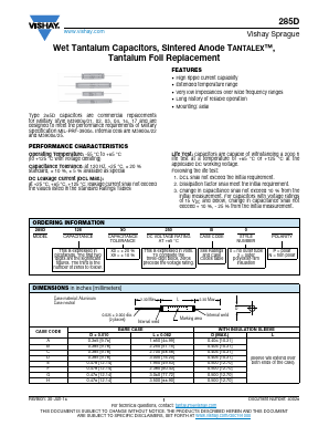 285D835X0150E2 Datasheet PDF Vishay Semiconductors