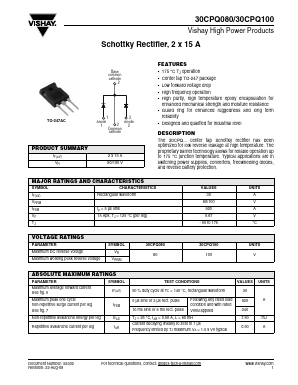 30CPQ080 Datasheet PDF Vishay Semiconductors