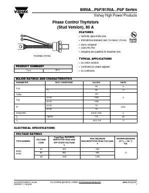 80RIA120PBF Datasheet PDF Vishay Semiconductors
