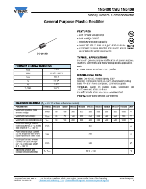1N5400-E3-73 Datasheet PDF Vishay Semiconductors