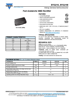 BYG21KTR3 Datasheet PDF Vishay Semiconductors