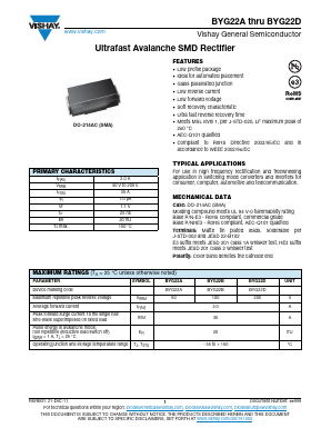 BYG22A-TR3 Datasheet PDF Vishay Semiconductors