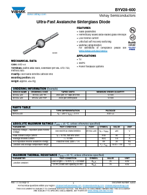 BYV28-600-TAP Datasheet PDF Vishay Semiconductors
