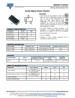 BZX84C2V7- Datasheet PDF Vishay Semiconductors