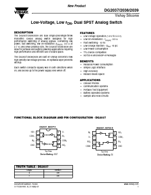 DG2037 Datasheet PDF Vishay Semiconductors
