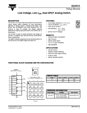 DG3015DB-T2-E1 Datasheet PDF Vishay Semiconductors