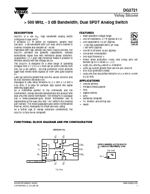 DG2721 Datasheet PDF Vishay Semiconductors