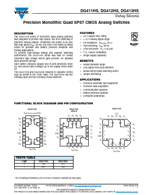 DG411HSAK Datasheet PDF Vishay Semiconductors