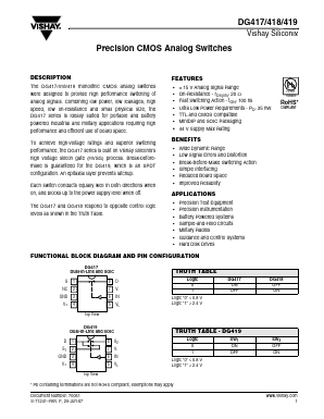DG417 Datasheet PDF Vishay Semiconductors