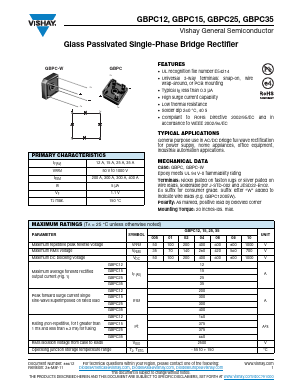 GBPC3510W-E4 Datasheet PDF Vishay Semiconductors
