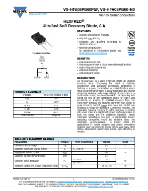 HFA08PB60PBF Datasheet PDF Vishay Semiconductors