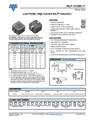 IHLP-1212BZ-11 Datasheet PDF Vishay Semiconductors