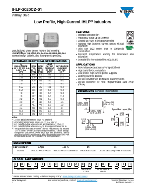 IHLP-2020CZ-01 Datasheet PDF Vishay Semiconductors