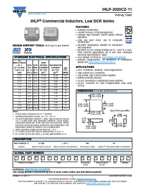 IHLP-2020CZ-11 Datasheet PDF Vishay Semiconductors