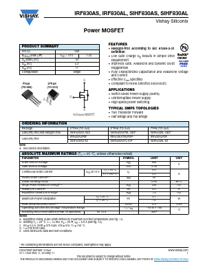 IRF830AL Datasheet PDF Vishay Semiconductors