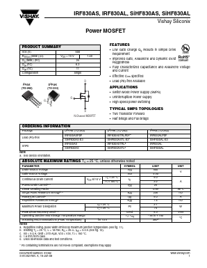 IRF830AL Datasheet PDF Vishay Semiconductors
