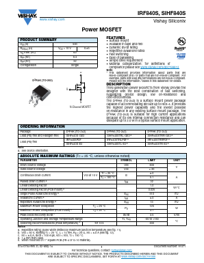 IRF840S Datasheet PDF Vishay Semiconductors