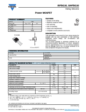 SIHFBG30 Datasheet PDF Vishay Semiconductors