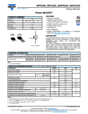 SIHFR320-E3 Datasheet PDF Vishay Semiconductors