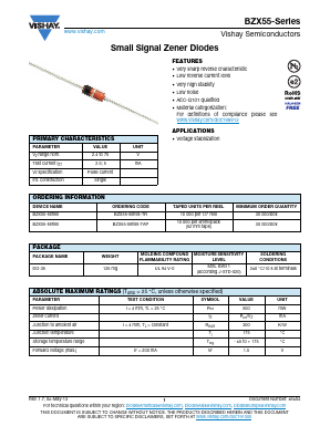 BZX55B62 Datasheet PDF Vishay Semiconductors