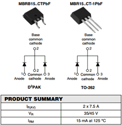 MBR1545CTP Datasheet PDF Vishay Semiconductors