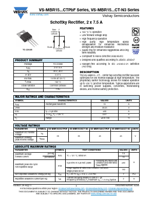VS-MBR1545CT-N3 Datasheet PDF Vishay Semiconductors