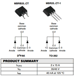 MBR2535CT-1PBF Datasheet PDF Vishay Semiconductors