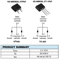 VS-MBR2535CT-1TRRPBF Datasheet PDF Vishay Semiconductors