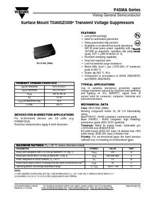 P4SMA110AHE3/5A Datasheet PDF Vishay Semiconductors