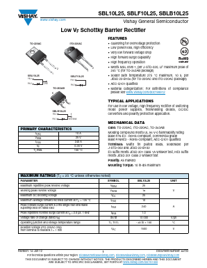 SBLB10L25 Datasheet PDF Vishay Semiconductors