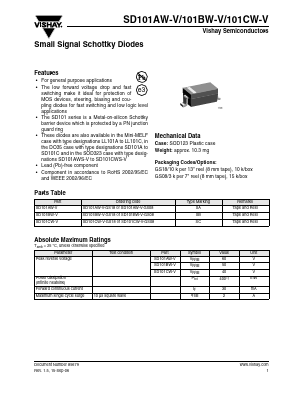 SD101AW-V-GS08 Datasheet PDF Vishay Semiconductors