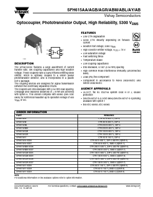 SFH615AY-X009 Datasheet PDF Vishay Semiconductors