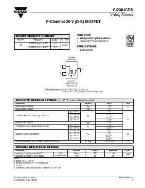 SI2301CDS-T1-E3 Datasheet PDF Vishay Semiconductors