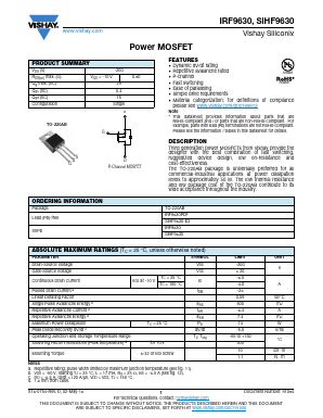IRF9630PBF Datasheet PDF Vishay Semiconductors