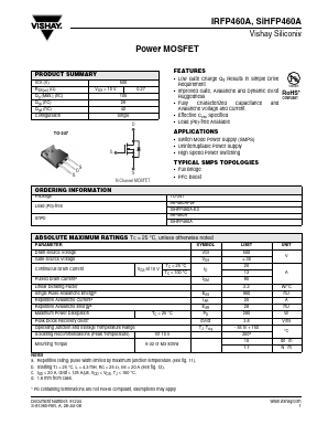 IRFP460A Datasheet PDF Vishay Semiconductors